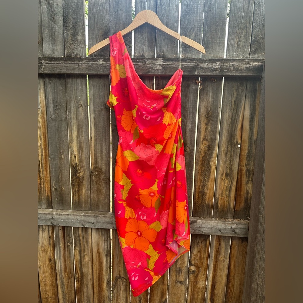 Mixed by Nasrin Vibrant Floral Asymmetrical Dress